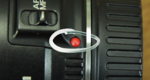 colored mounting dot on camera and lens