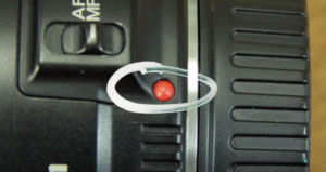 colored mounting dot on camera and lens